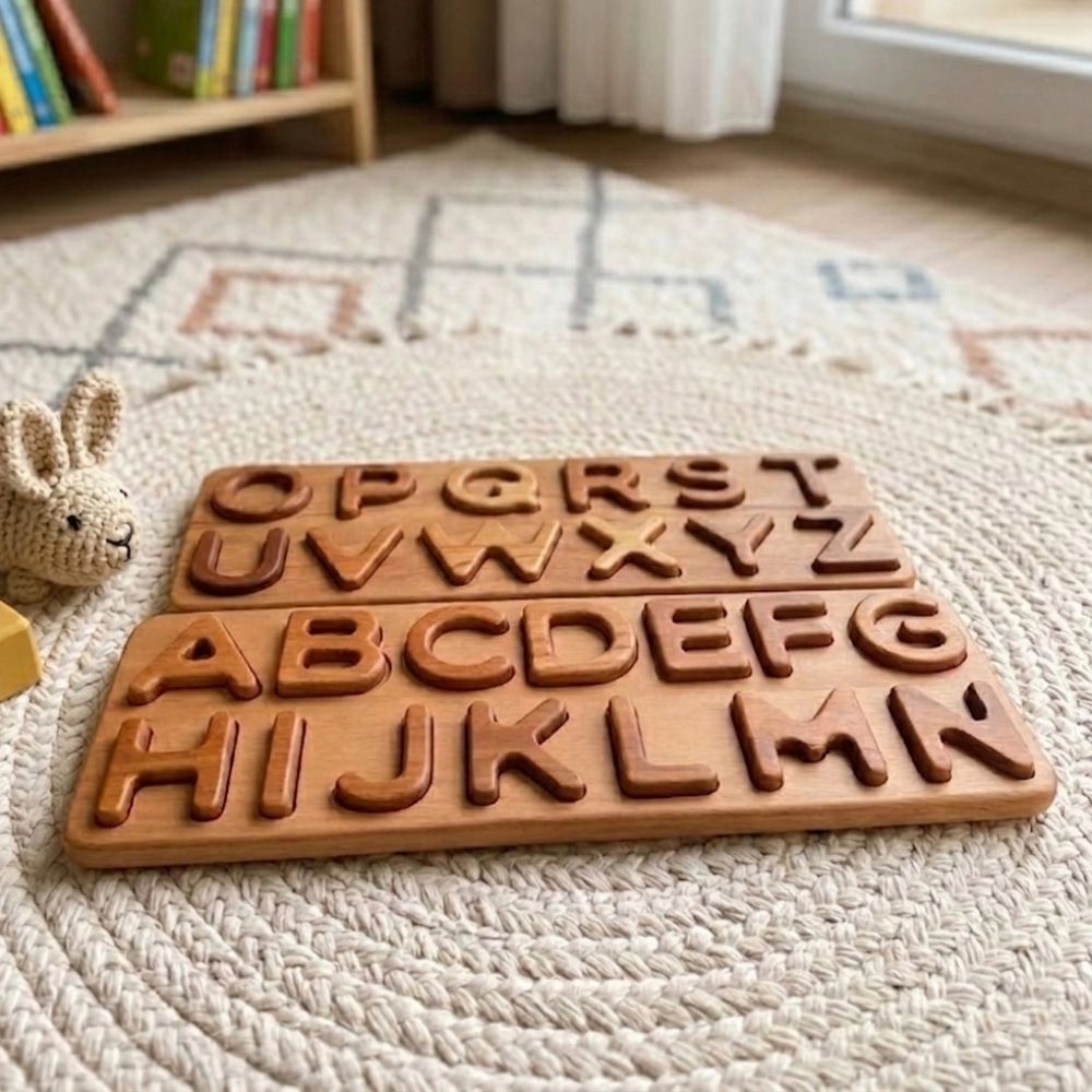 Ahşap alfabe bulmaca 2 yaş üzeri güvenli EN71 çocuk oyuncağı - Kiddology