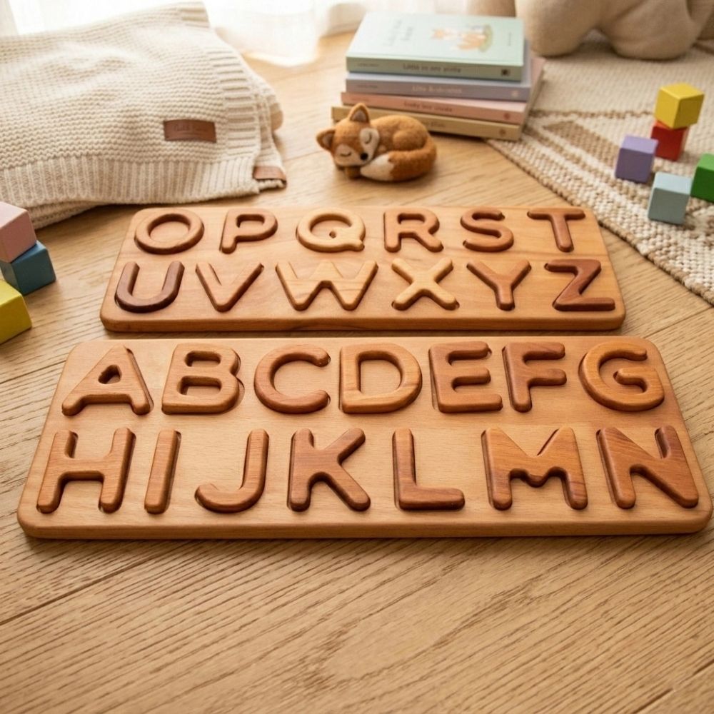 Ahşap harf puzzle ince motor yazma hazırlık çocuk oyuncağı - Kiddology