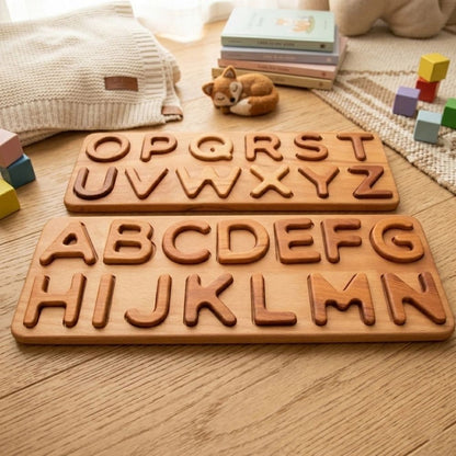 Ahşap harf puzzle ince motor yazma hazırlık çocuk oyuncağı - Kiddology