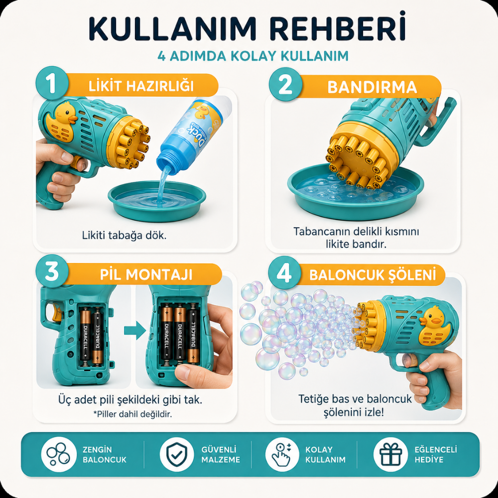 baloncuk tabancası dış mekan bahçe aktivitesi çocuk oyunu
