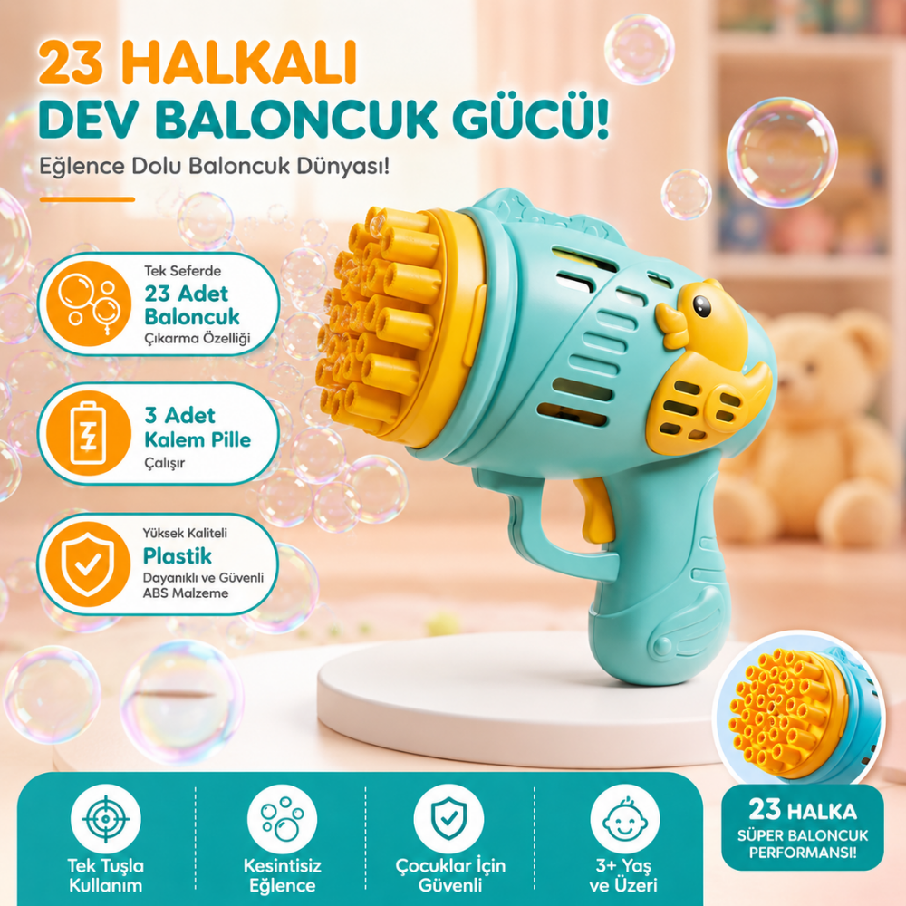 ördekli baloncuk tabancası çocuk dış mekan oyuncağı