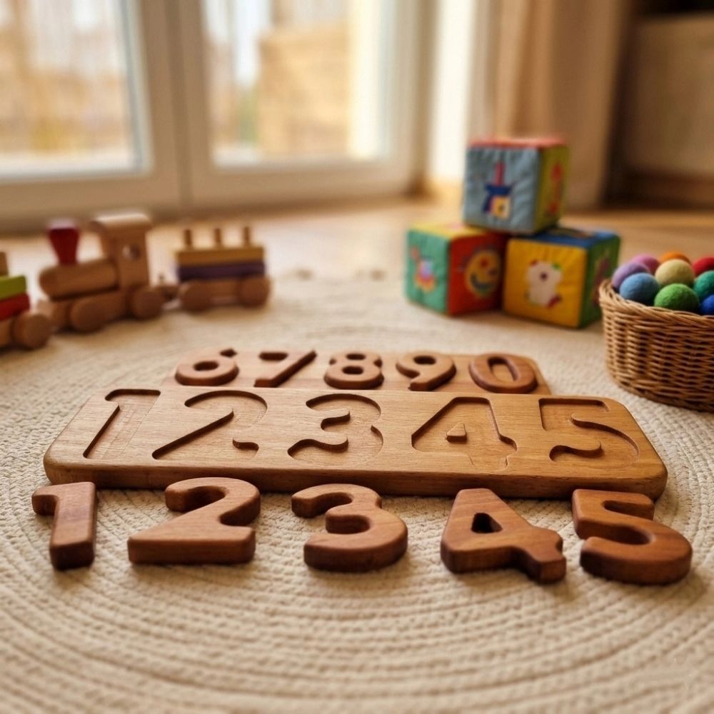 Çocuk sayı bulmaca boyasız kimyasalsız kayın ağacı oyuncak - Kiddology