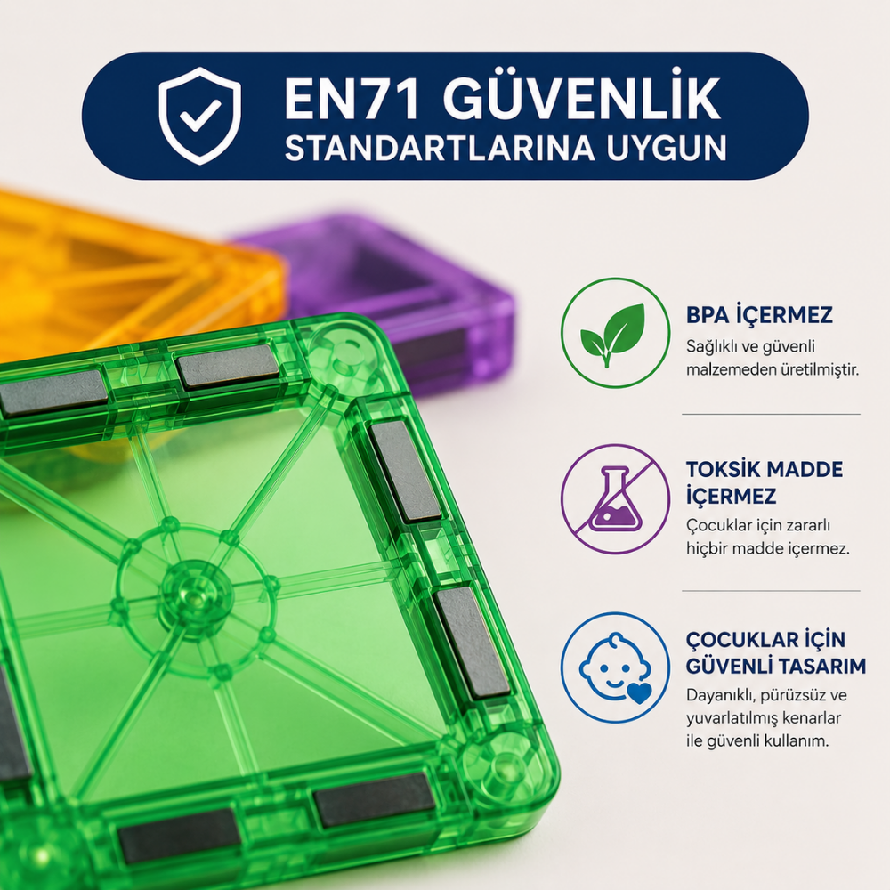 EN71 güvenlik standartlarına uygun BPA içermeyen sağlıklı manyetik bloklar Kiddology