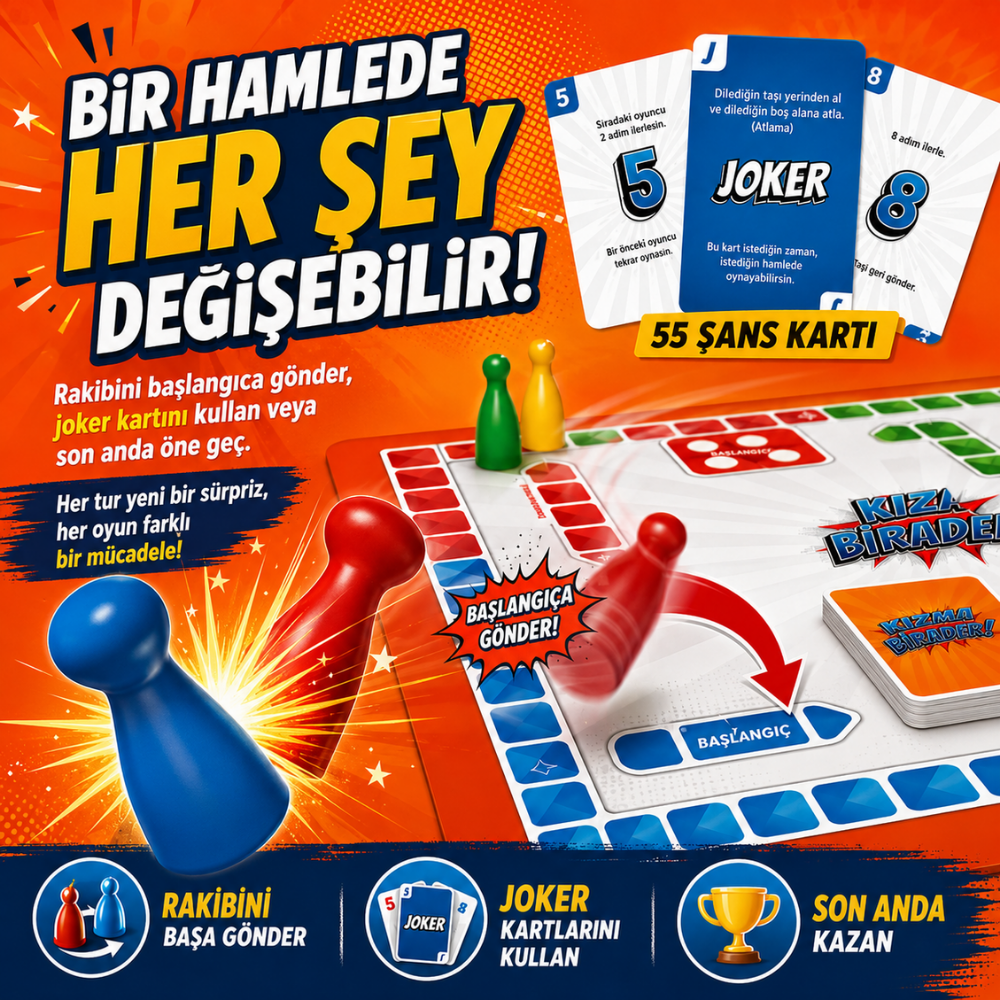Kızma birader 2-4 kişilik eğlenceli aile kutu oyunu - Kiddology