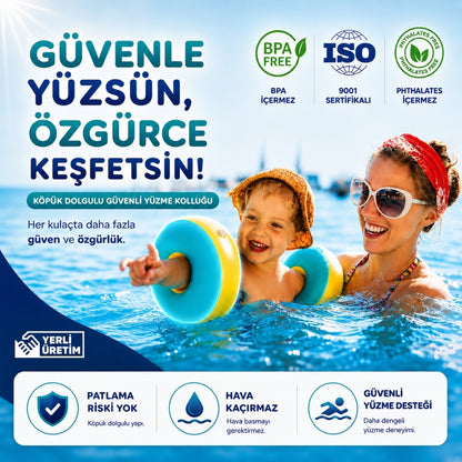köpük dolgulu yüzme kolluğu taşıma çantalı set kiddology