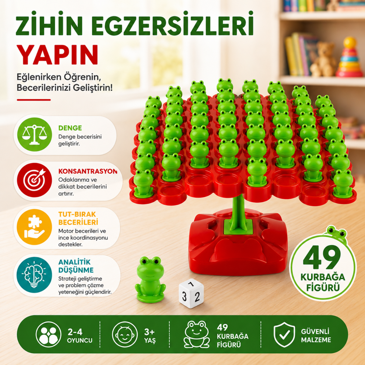 kurbağa denge oyunu denge becerisi geliştiren oyuncak