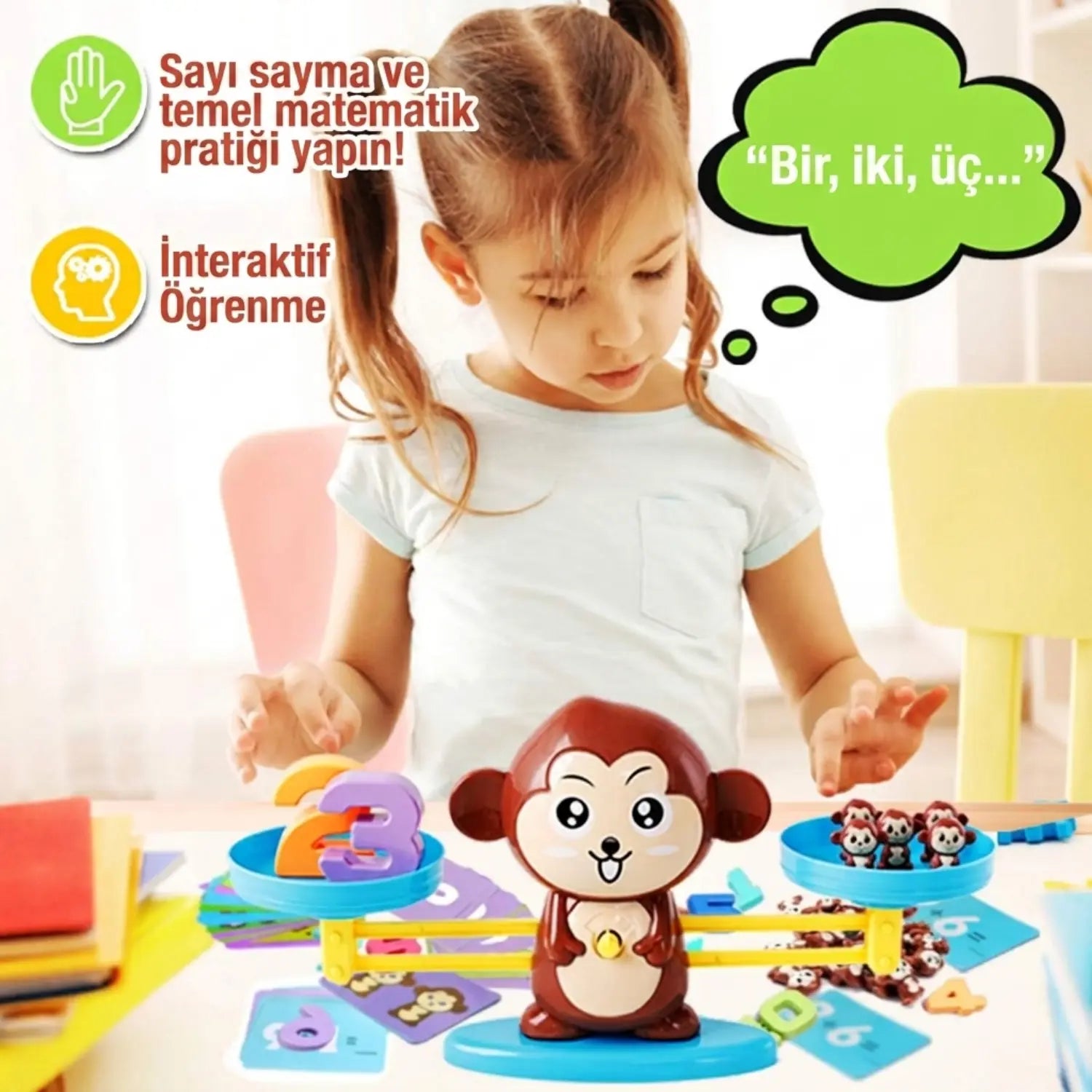 maymun denge oyunu montessori eğitici terazi oyuncağı