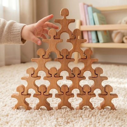 Montessori ahşap akrobat oyuncak 15 parça çocuk oyuncağı - Kiddology