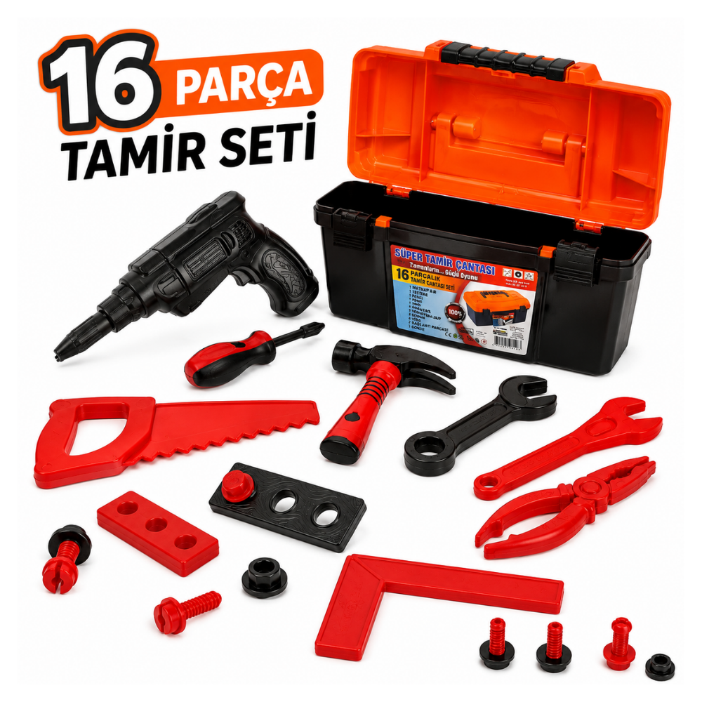 oyuncak tamir seti matkapli tamir cantasi kiddology