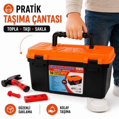 oyuncak tamir seti pratik tasima cantasi kiddology