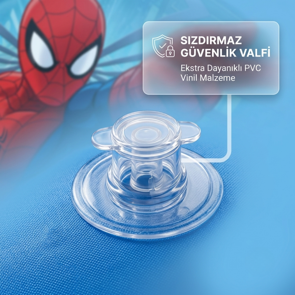 Ekstra dayanıklı PVC vinil malzemeden üretilmiş sızdırmaz güvenlik valfli Spider-Man havuz simidi Kiddology